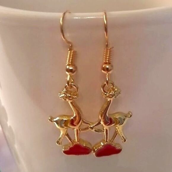 Merry Christmas Reindeer Earrings - Picture 1 of 3